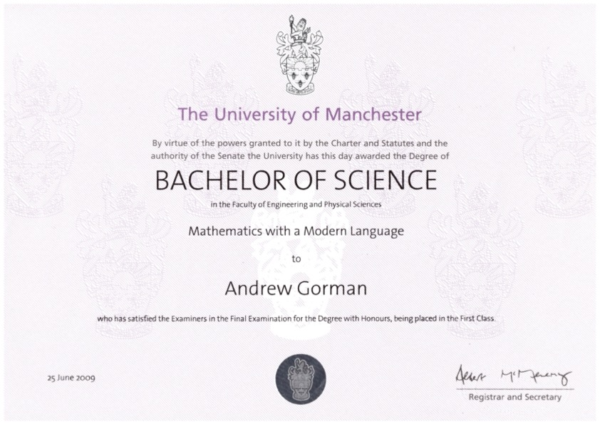 BSc Certificate